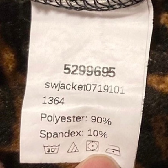 Cheetah Leopard 3/4 Zip Pullover Cropped :igh Jacket Womens Medium - Picture 8 of 8